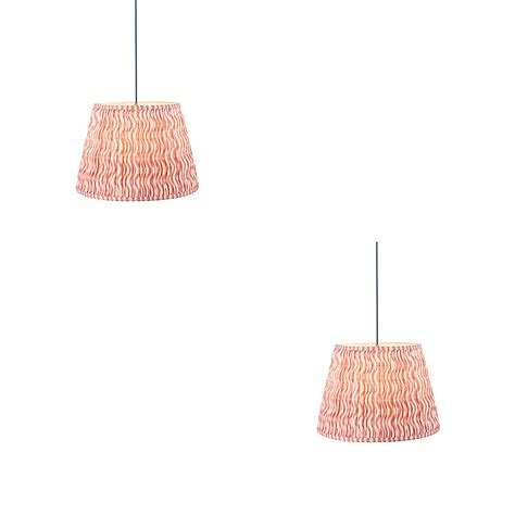 Stylish 2 Pack Coral Pink Ceiling Pendant Lights With Brushed Brass Finish