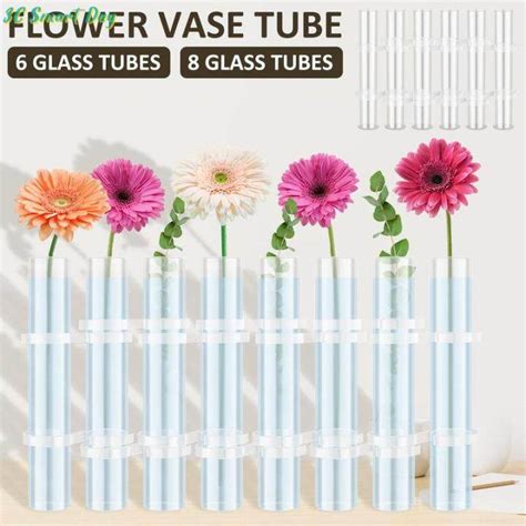Hinged Flower Vase Clear Glass Hinged Test Tube Vase With Brush