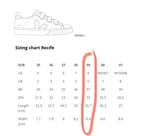 Veja Size Chart Cm Atelier Yuwa Ciao Jp