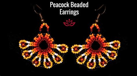 Peacock Seed Beads Earrings Tutorial How To Make Beaded Peacock