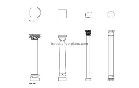 Gothic Columns Free Cad Drawings In Courtyard House Plans Cad