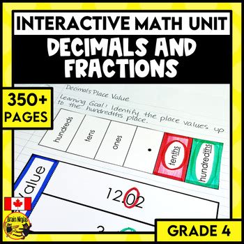 decimals  fractions interactive math unit grade   brain ninjas