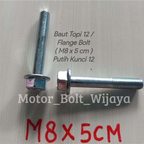 Jual Baut Topi Flange Bolt M X Cm Putih Kunci Isi Pcs