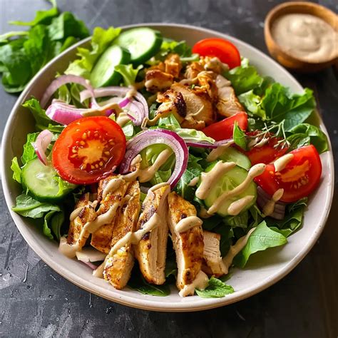 Chicken Shawarma Salad with Tahini Dressing - Grammy Recipes