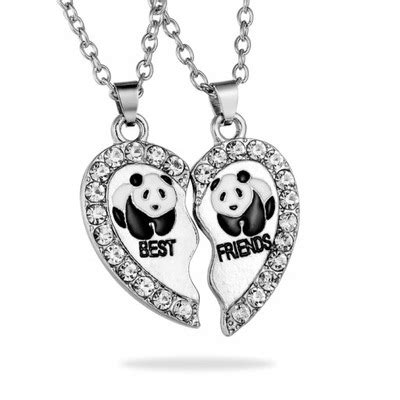 NASZYJNIK PRZYJAŹNI best friends SERCE PANDA 2szt 8684417047