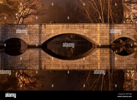 Bridge in night city Stock Photo - Alamy