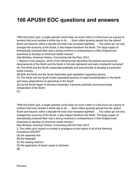 100 APUSH EOC questions and answers verified solutions 2024/2025 - Eoc