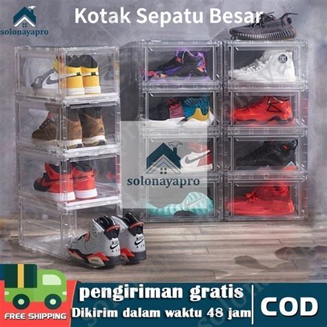 Jual Kotak Sepatu Transparan Acrylic Box Shoes Box Premium Stackable