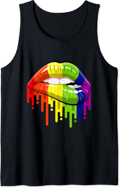 Amazon LGBT Rainbow Color Lips Pride Gay Homosexual Lesbian Tank Top Clothing Shoes
