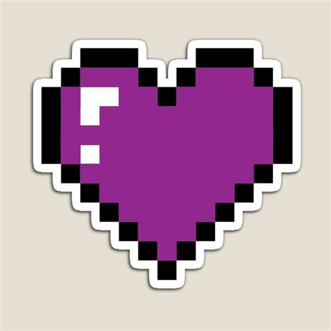 pixel art heart sticker pixelated heart  purple background purple
