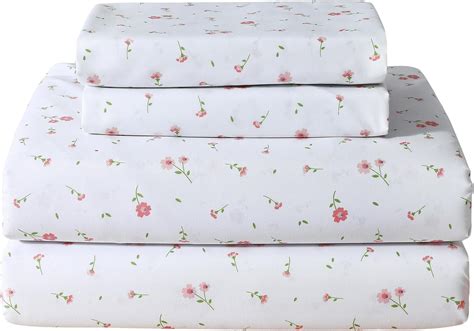 amazoncom softan pink floral queen sheet set flower bed sheets queen