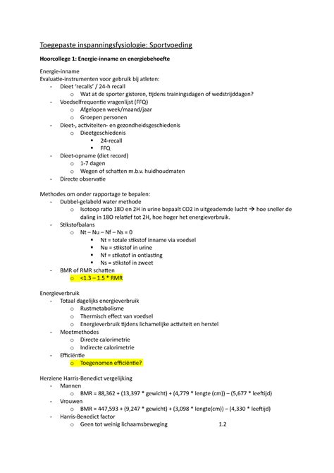 Voeding TIF Colleges Toegepaste Inspanningsfysiologie Sportvoeding