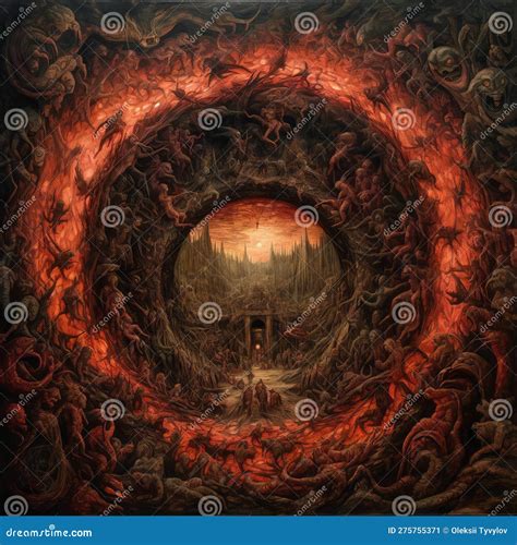 9 Circles of Dante S Hell Painting Stock Image - Image of eternal ...