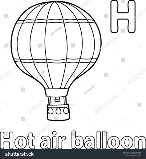 Hot Air Balloon Alphabet Abc Coloring Stock Vector Royalty Free 2190369851 Shutterstock