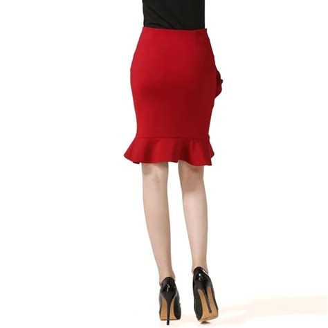 High Elastic Women S Skirt Hip One Step Pencil Skirt Plus Size S 5xl Living Well Za