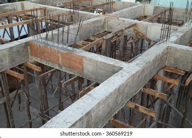 Pillar Beam Being Constructed Construction Site Stock Photo