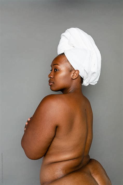 Profile Of Nude Black Woman From Behind Wearing Towel By Stocksy Contributor McKinsey Jordan
