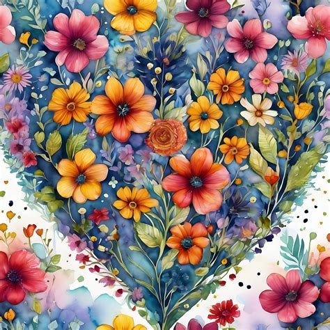 Heart Of Flowers Background Free Stock Photo - Public Domain Pictures