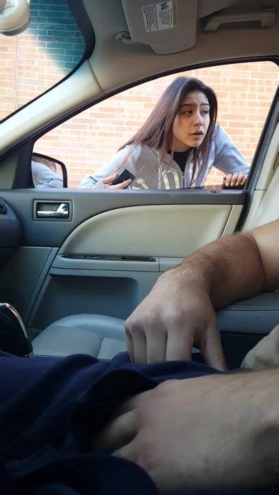 Teen Girl Gives Directions As Car Flasher Wanks And Cums