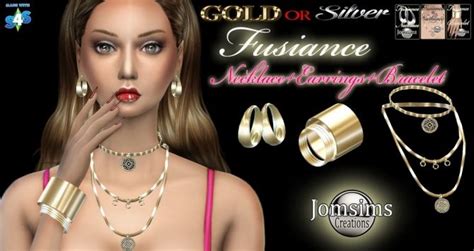 Fusiance Set Bracelet Earrings Necklace At Jomsims Creations Via Sims 4 Updates The Sims