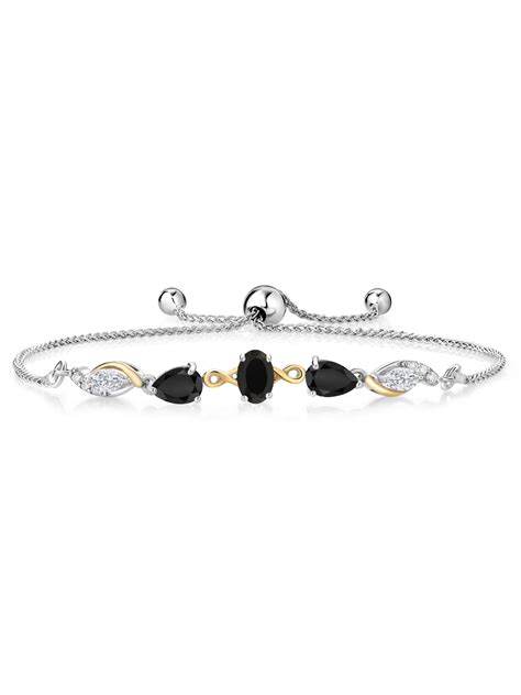 gem stone king  silver   yellow gold black onyx white