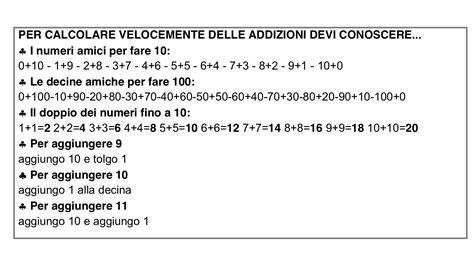 REGOLE PER CALCOLO VELOCE Blog Di Maestra Mile