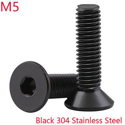 M Black Stainless Steel Flat Head Socket Caps Screws Din