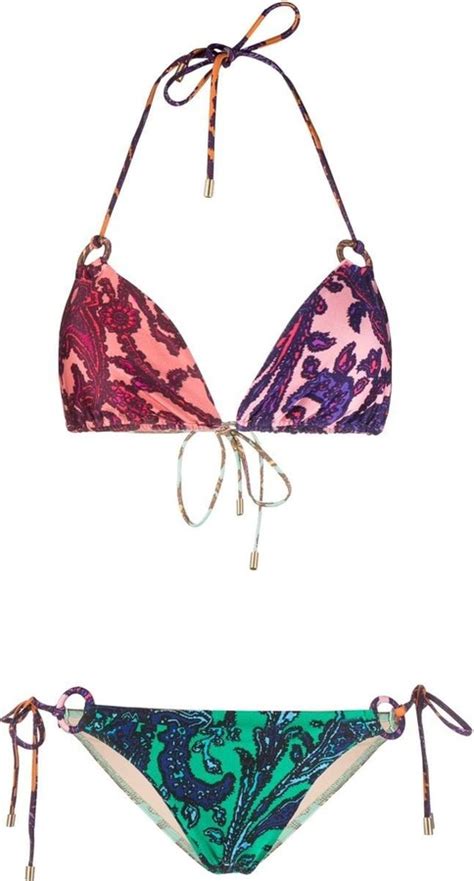 Zimmermann Signature Print Triangle Bikini ShopStyle Two Piece Swimsuits
