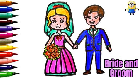 Cute Bride And Groom How To Draw Bride And Groom Easy Bride And