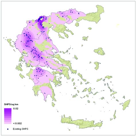 existing shps plants   territorial density plantskm