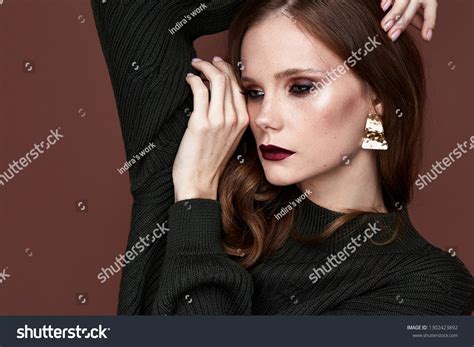 Glamour Beautiful Sexy Brunette Women Looks Stock Photo Shutterstock