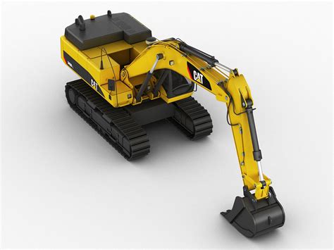 D Model Excavator Cat Dl Vr Ar Low Poly Max Obj Ds Fbx C D