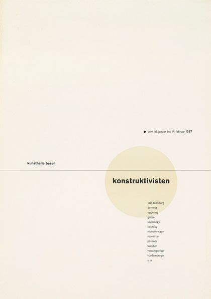 Jan Tschichold - 'Poster for Exhibition Konstruktivisten at Kunsthalle ...