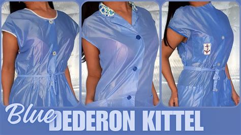 Blaue Ddr Dederon Nylon Kittelsch Rzen Nylon Smock Nylon Apron