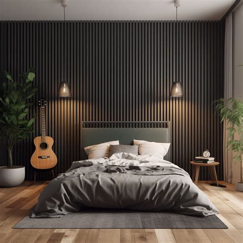 Posh Matte Black Oak Acoustic Slat Wood Wall Panels | Feature wall ...