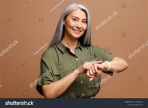 Mature Beautiful Asian Woman Grey Hair Stock Photo Shutterstock