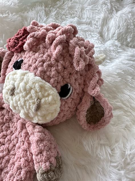 Crocheted Highland Cow Plushie Stuffed Animals Nellas Cottage Cow