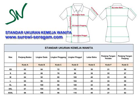 Standar Ukuran Kemeja Dan Celana Di Surewi Wardrobe Seragam Kerja