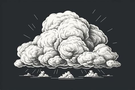 Premium AI Image | a black and white drawing of a cloud