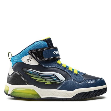 Sneakers Geox J Inek B D J Cd C D Navy Lime Eschuhe De