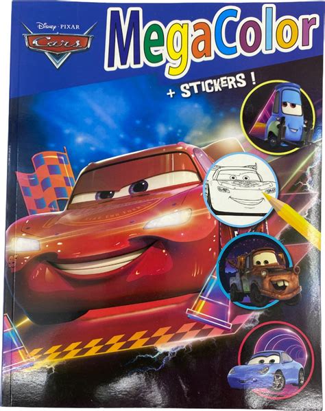 Megacolor Disney Kleur En Stickerboek Pixar Cars Extra Dik