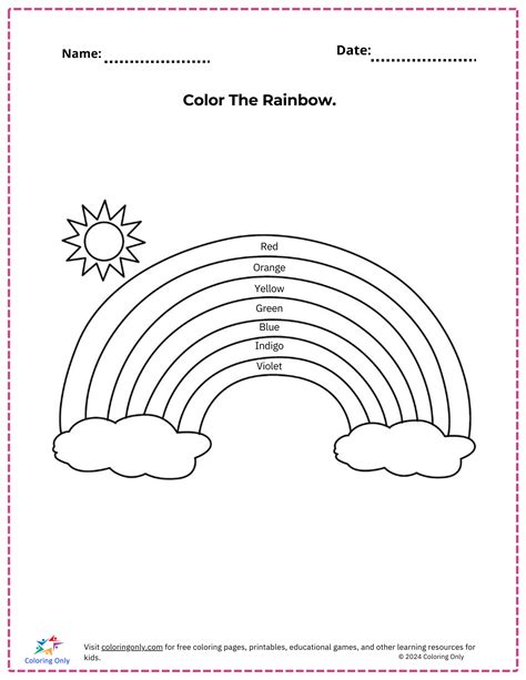 Rainbow Coloring Worksheet Free