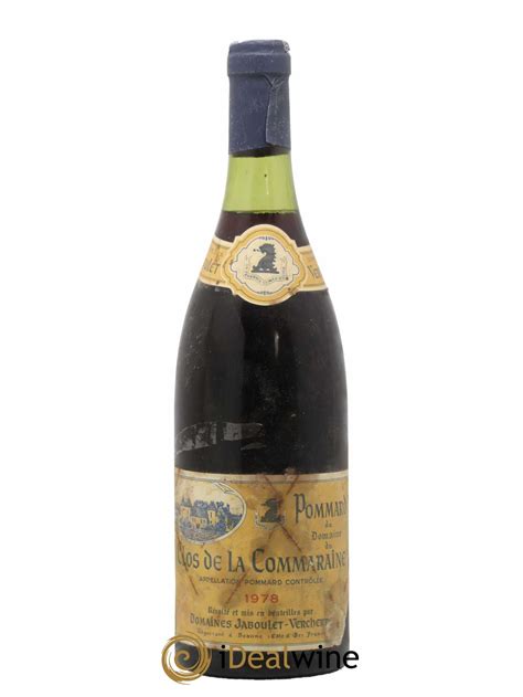 Acheter Pommard Clos De La Commaraine Domaine Jaboulet Vercheres 1978