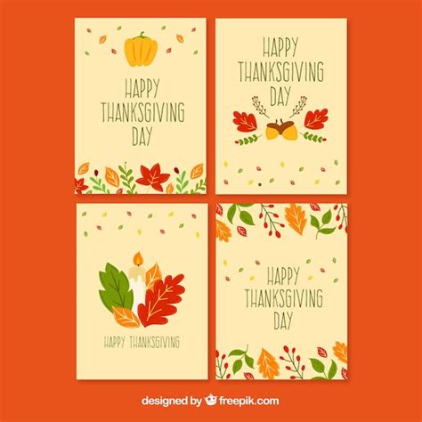 Free Vector | Beautiful thanksgiving cards