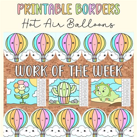 Digital Hot Air Balloon Borders Miss T Teachables