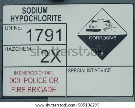 Sodium Hypochlorite Warning Label