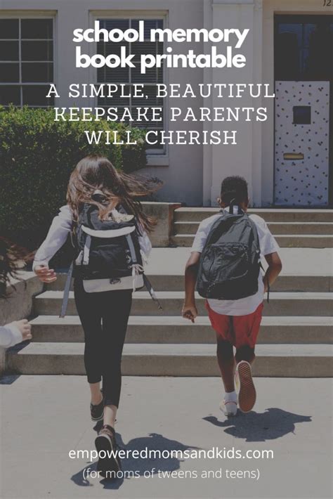 school memory book printable  simple beautiful keepsake parents