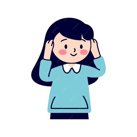 premium vector girl covering  ears  hands vector illustration