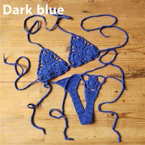 Crochet Mini Bikini Set G Thong String Beach Micro Swimwear Cotton Sexy Lingerie EBay