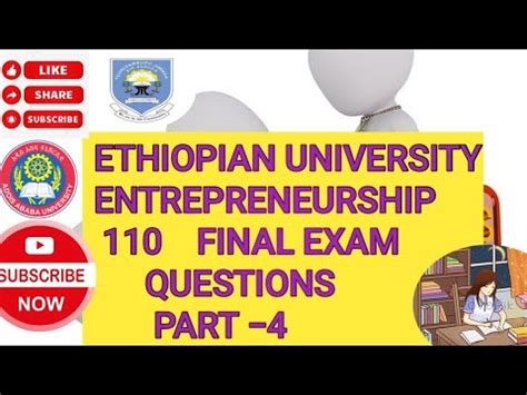 Entrepreneurship Final Exam Of Ethiopian University 110 Questions In 27